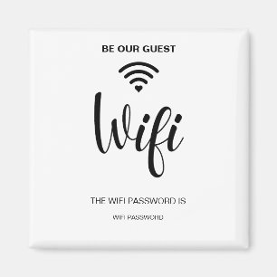 White Minimalist Simple Wifi Password  Magnet