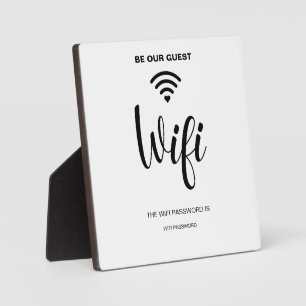 White Minimalist Simple Wifi Password  Plaque