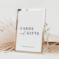 White Minimalist Wedding Cards and Gifts Sign