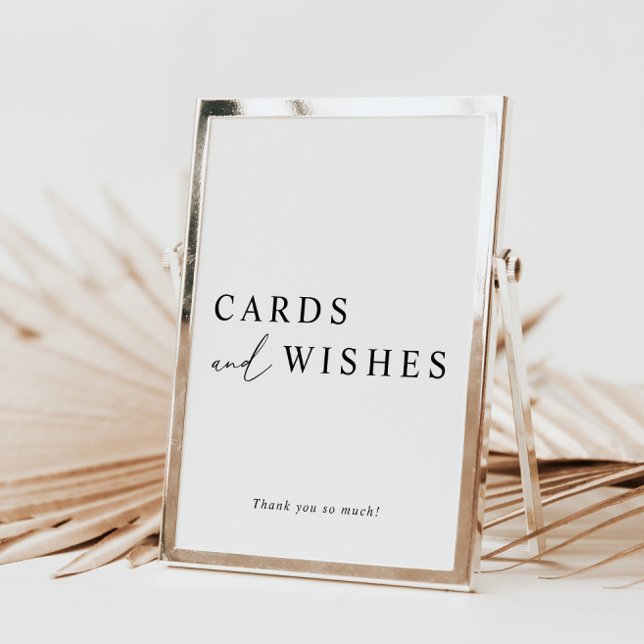 White Minimalist Wedding Cards and Wishes Sign (Creator Uploaded)
