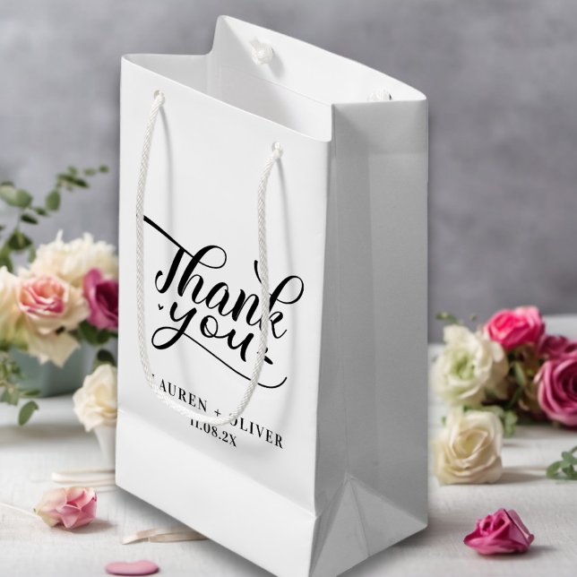 White | Minimalist Wedding Thank You Small Gift Bag (Creator Uploaded)