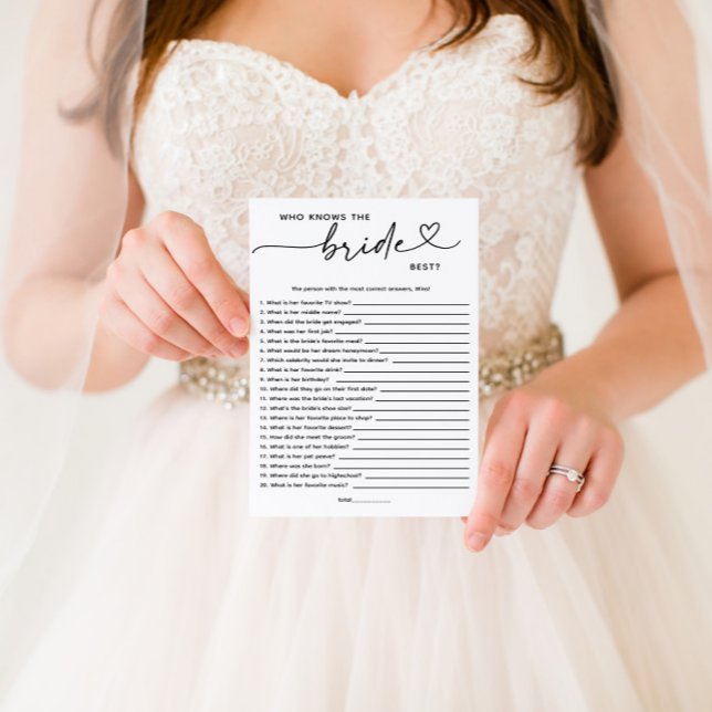 White Minimalistic Who Knows the Bride Best? (Creator Uploaded)