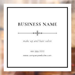 White Minimlist Business Salon Name Black Frame