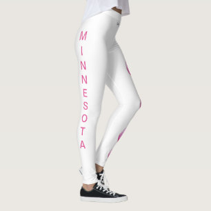 White Minnesota State Lady Slipper Flower Leggings