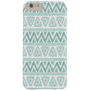 White & Mint-green Tribal Geometric Pattern Barely There iPhone 6 Plus Case