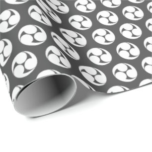 White mitsudomoe pattern traditional japanese wrapping paper