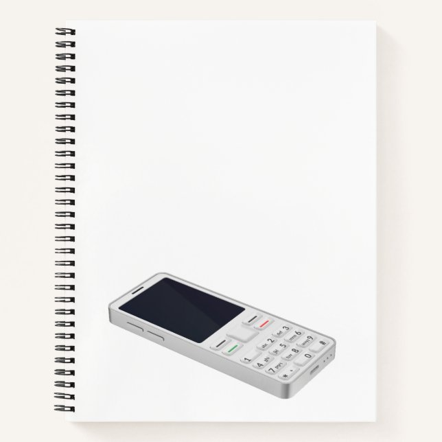 White mobile phone notebook (Front)