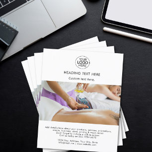 White Modern Add Logo Typography Photo QR Code Flyer