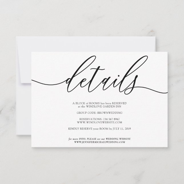 White Modern Add Your Own Photo Details RSVP Card (Front)