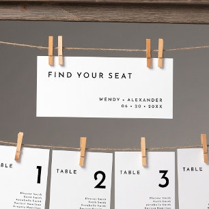 White Modern Bold Hanging Seating Chart Header