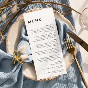 White Modern Bold Wedding Flat Menu