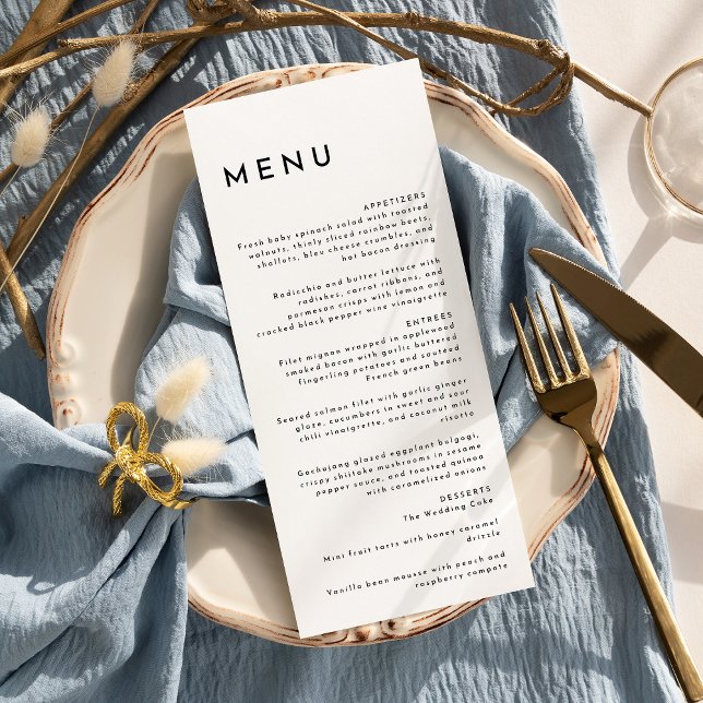 White Modern Bold Wedding Flat Menu (Creator Uploaded)