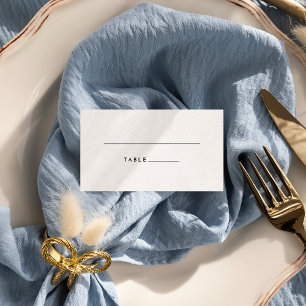 White Modern Bold Wedding Flat Place Card