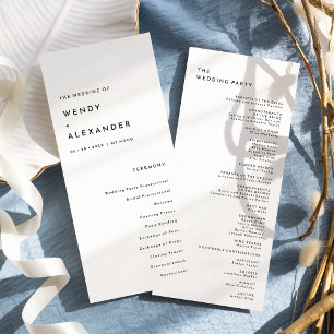 White Modern Bold Wedding Flat Program