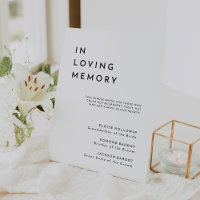 White Modern Bold Wedding Memorial