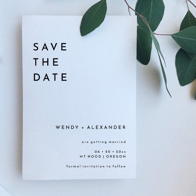 White Modern Bold Wedding Save The Date (Creator Uploaded)