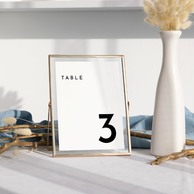 White Modern Bold Wedding Table Number Card (Creator Uploaded)