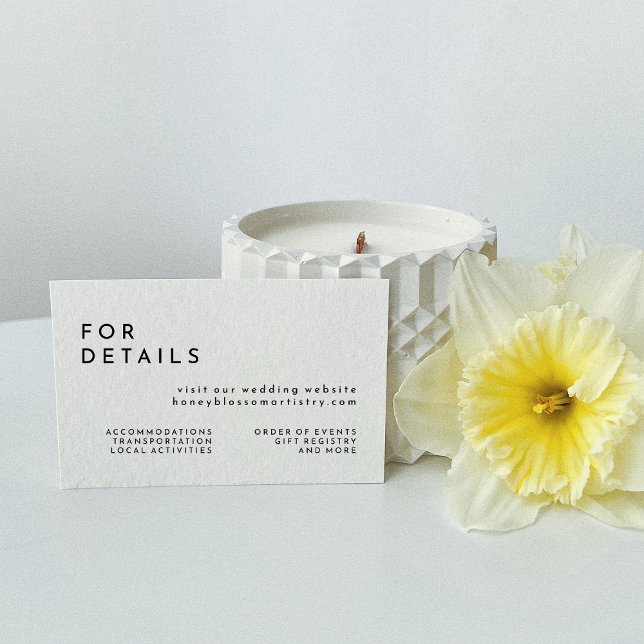 White Modern Bold Wedding Website Enclosure Card (Creator Uploaded)