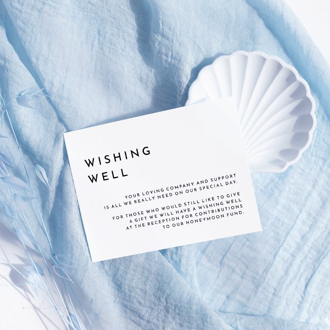 White Modern Bold Wedding Wishing Well Enclosure Card (Creator Uploaded)