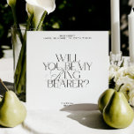 White Modern Classic Ring Bearer Proposal Card<br><div class="desc">Ask your ring bearer in timeless style with this modern classic proposal card, featuring elegant serif typography and a clean minimalist layout. A refined, heartfelt way to invite someone special to take part in your wedding ceremony. Customize the name and signature to make it personal and unique. Part of the...</div>
