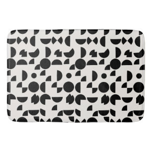 White Modern Elegant Geometric Tribal Bath Mat