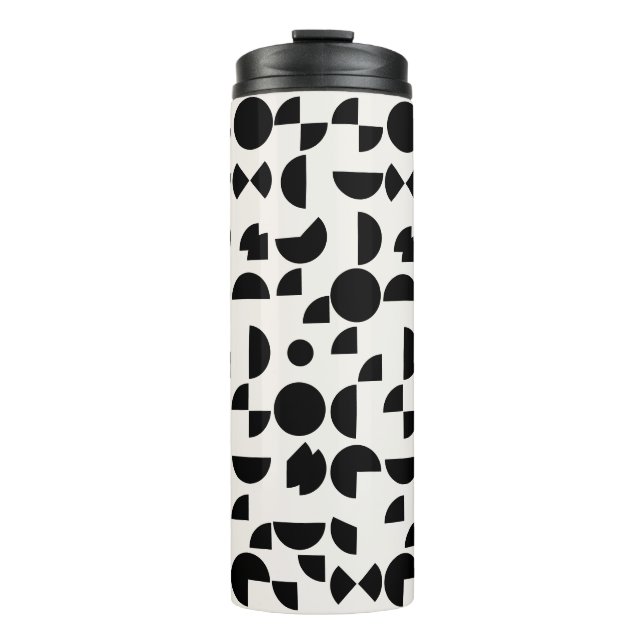 White Modern Elegant Geometric Tribal Thermal Tumbler (Front)
