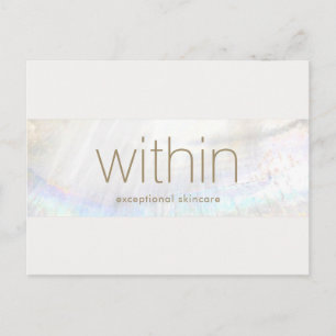 White Modern Elegant Seashell Stripe Postcard