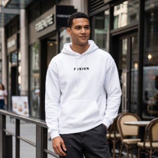 White Modern FUSION Graphic Hoodie | Urban