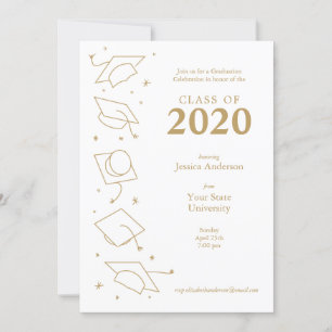 White Modern Graduation Party Announcements