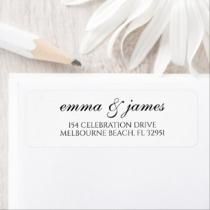White Modern Minimal Script Return Address Label