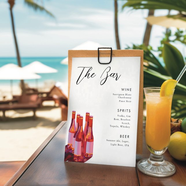 White Modern minimalist wedding drink menu (Creator Uploaded)