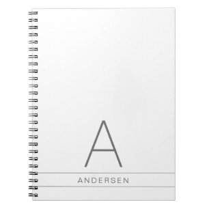 White Modern Personalised Name on Notebook