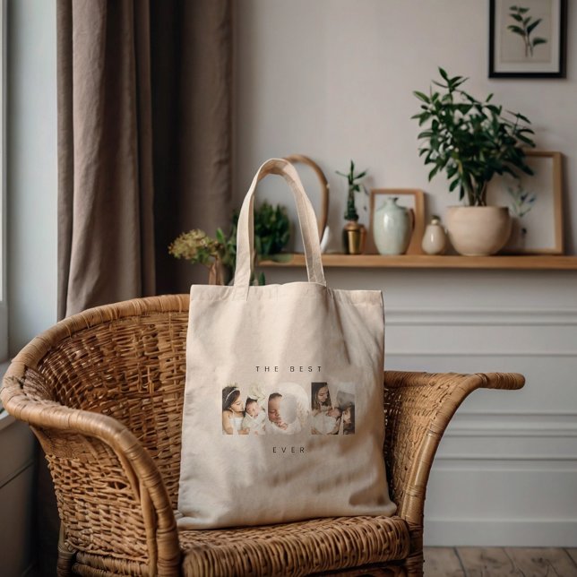 White Modern Photo Minimalist Best Mum Tote Bag (Creator Uploaded)