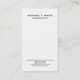 White Modern Plain Simple Attractive Minimalist Business Card