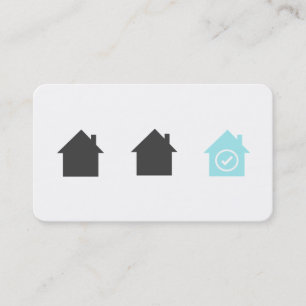 White Modern Robin Egg Blue House Inspector Business Card
