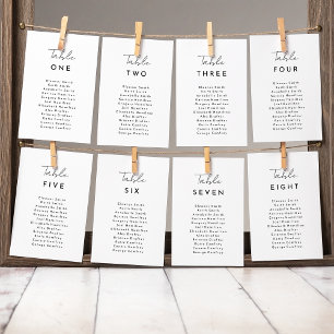 White Modern Script Hanging Seating Chart Card