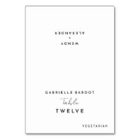 White Modern Script Wedding Foldable Place Card