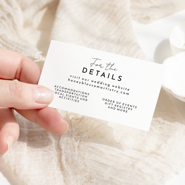 White Modern Script Wedding Website Enclosure Card (Creator Uploaded)