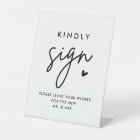 White Modern Wedding Guest Book Kindly Sign