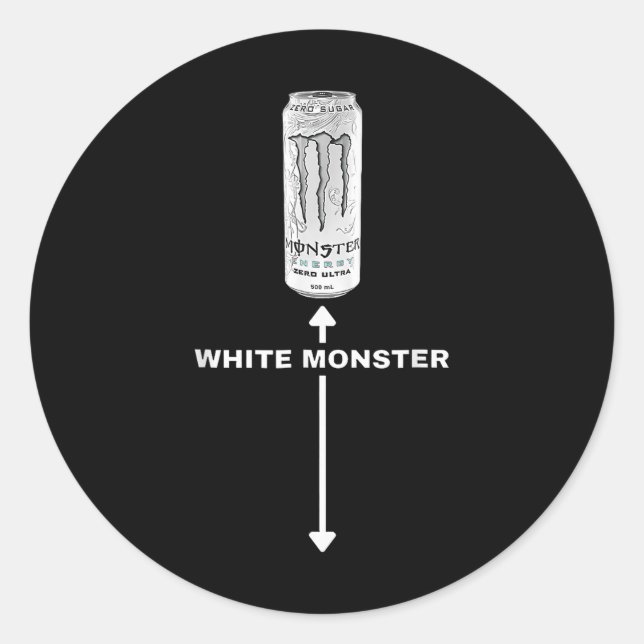 White Monster Funny Joke Man Friends  Classic Round Sticker (Front)