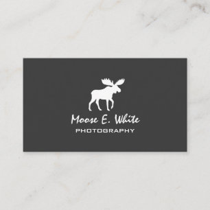 White Moose Silhouette Business Card