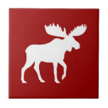 White Moose Silhouette Tile<br><div class="desc"></div>