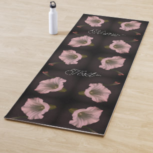 White Morning Glory Flower Abstract Personalised Yoga Mat