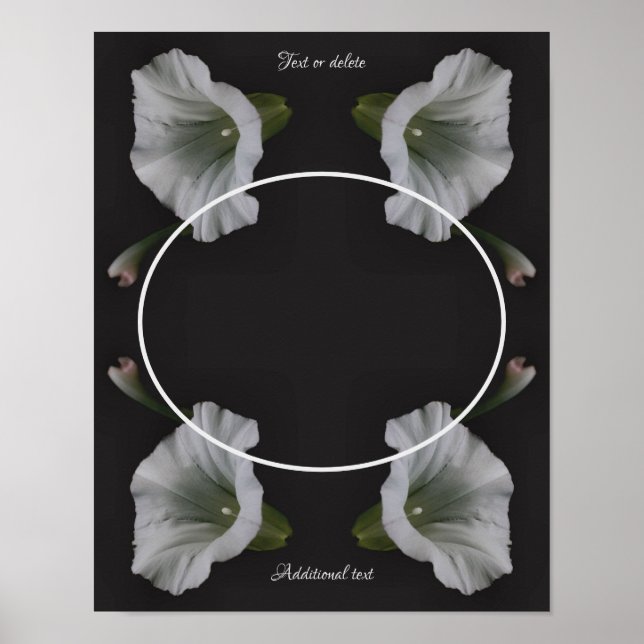 White Morning Glory Flower Create Your Own Photo Poster (Front)