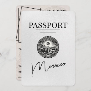 White Morocco Passport Save The Date