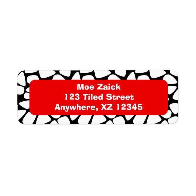 White Mosaic Return Address Label (Front)