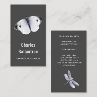 White Moth Anger Management Business Card