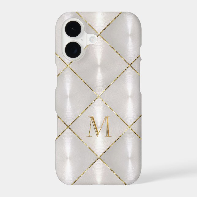 White Mother of Pearl with Gold Monogram (Back)