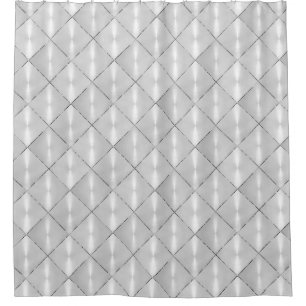 White Mother of Pearl with Silver Shower Curtain