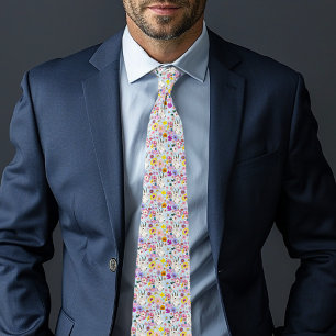 White Mountain Goat Flowers Tie